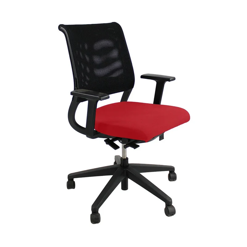 Sedus : Netwin Sedia NW-100 con schienale in rete e rivestimento in tessuto rosso - Ricondizionata