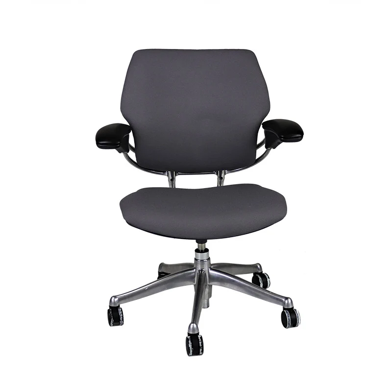 Humanscale : Freedom Sedia da ufficio con struttura in alluminio e rivestimento in tessuto grigio - Ricondizionata