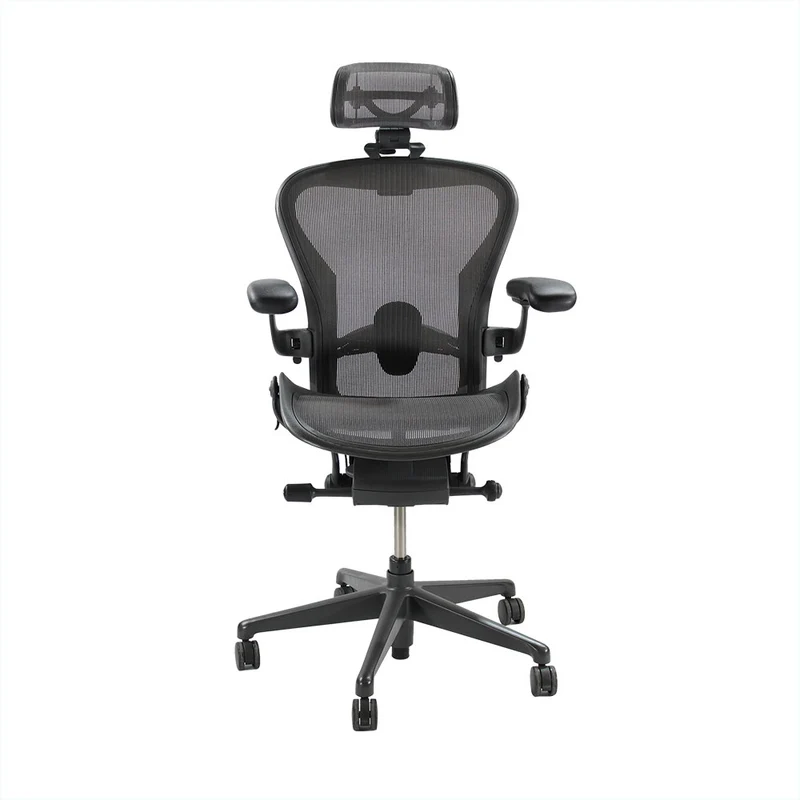Herman Miller : Aeron Size B Rimasterizzato con poggiatesta in grafite - Ricondizionato