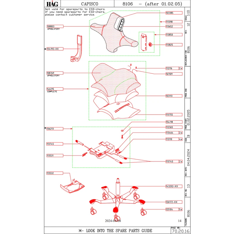 HÅG Capisco 8106 Spare Parts
