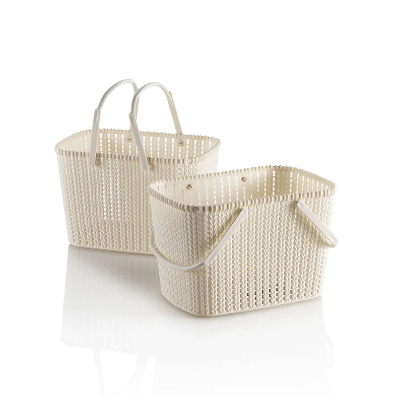 Set 2 cestini portaoggetti con manico MARL