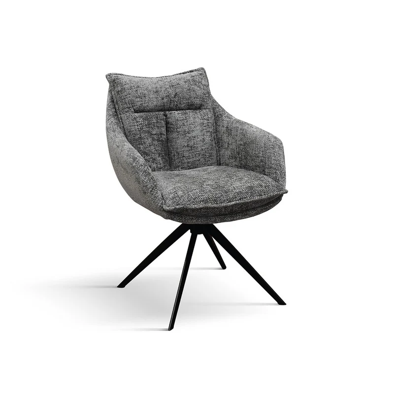 Sedia in tessuto Grigio set da 2