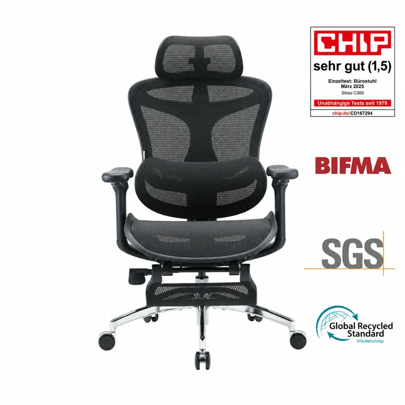 Sihoo Doro C300 Ergonomic Office Chair With Footrest