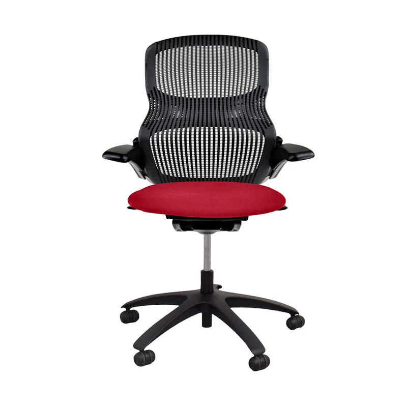 Knoll: Generation Task Chair with Black Frame in Red Fabric - Refurbished