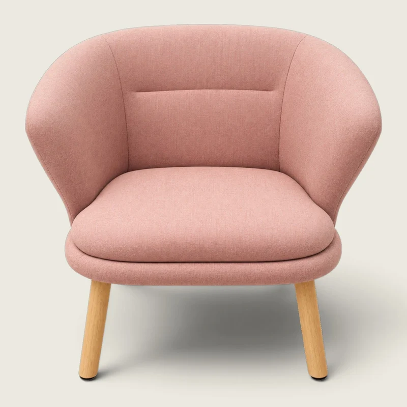Saxen: poltrona a pozzetto contemporanea in rosa cipria - rinnovata