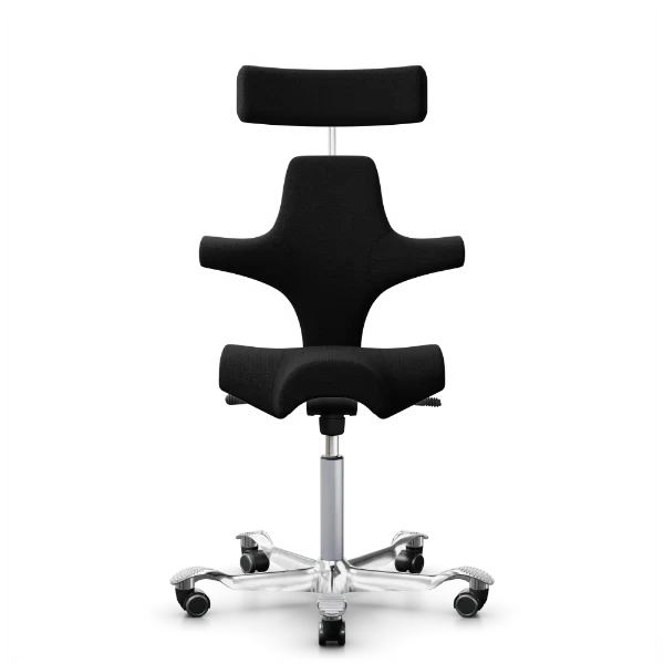 HÅG Capisco 8107 - Black (SRD190) / Silver / Polished Alu / 200 mm / Wheels for soft floors (Showroom model)