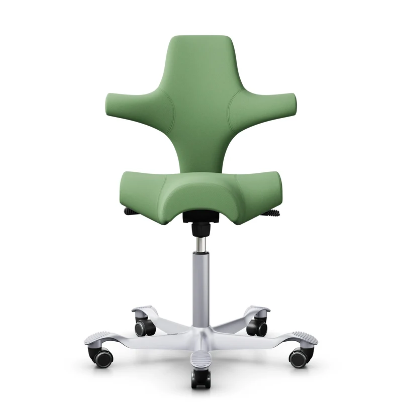 HÅG Capisco 8106 - Steelcut Quartet STT912 Green / Silver / 200 mm / Universal Wheels