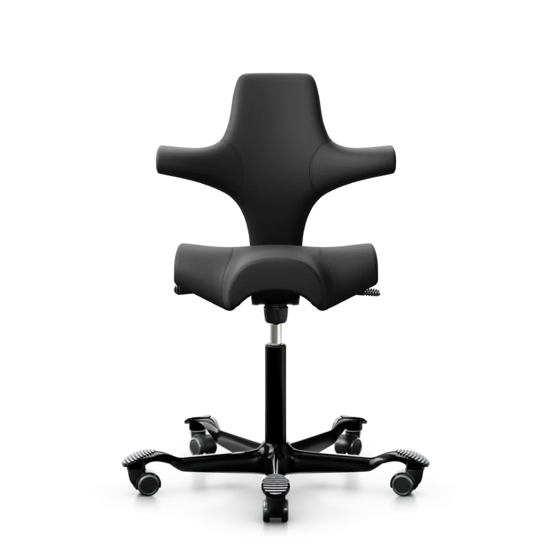 HÅG Capisco 8106 - Paloma Soft ATG56100 Black (Leather) / Black / 200 mm / Universal Wheels (Showroom model)