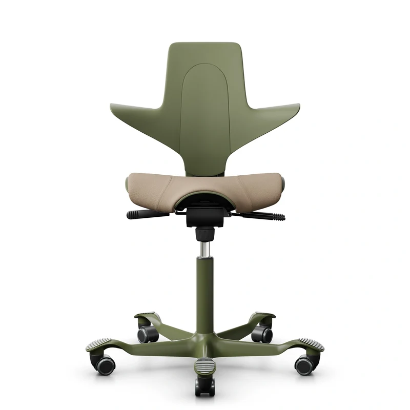 HAG Capisco Puls 8020 - Moss / SC61184 Light brown / Moss Grey / 200 mm / Wheels for hard floor