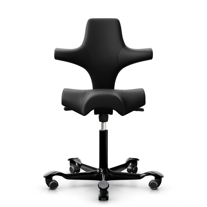 HAG Capisco 8106 - PU215816 Black (Synthetic Leather) / Black / 200 mm / Universal Wheels