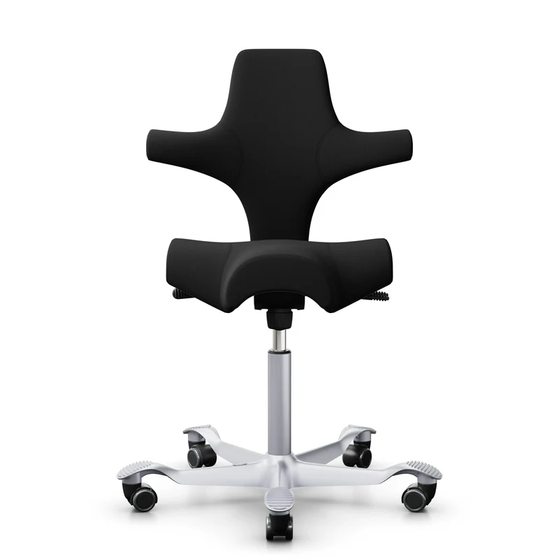 HAG Capisco 8106 - EXR009 Black / Silver / 200 mm / Wheels for hard floor