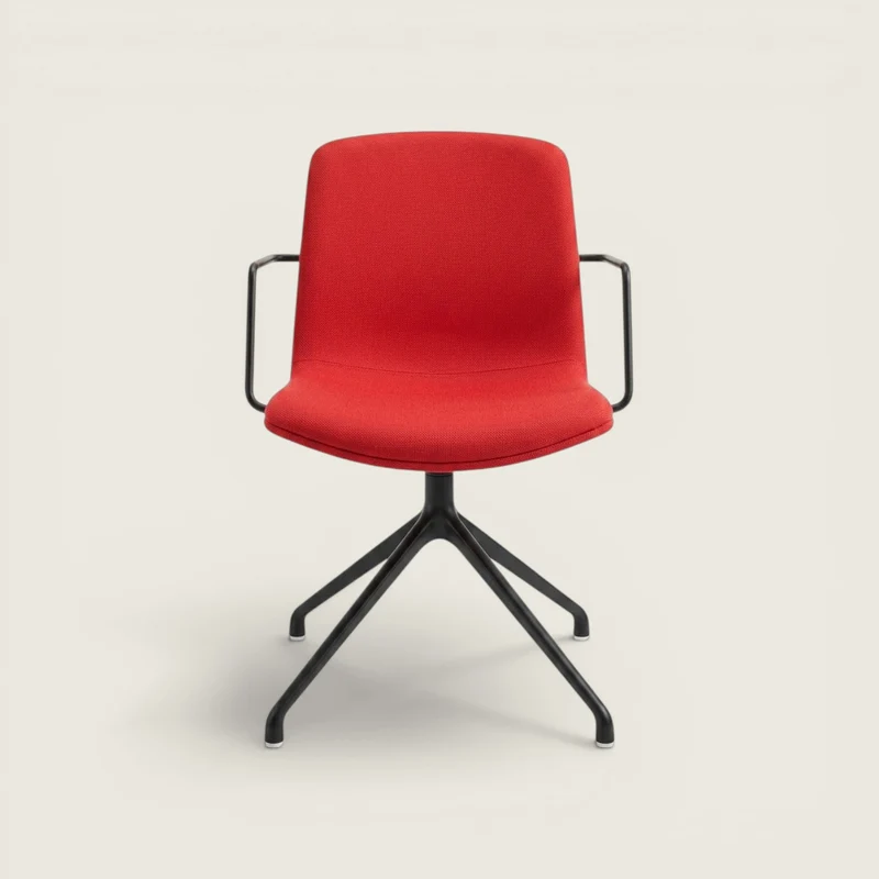 Orangebox: sedia laterale CUBB 06 Visitors in rosso - rinnovata