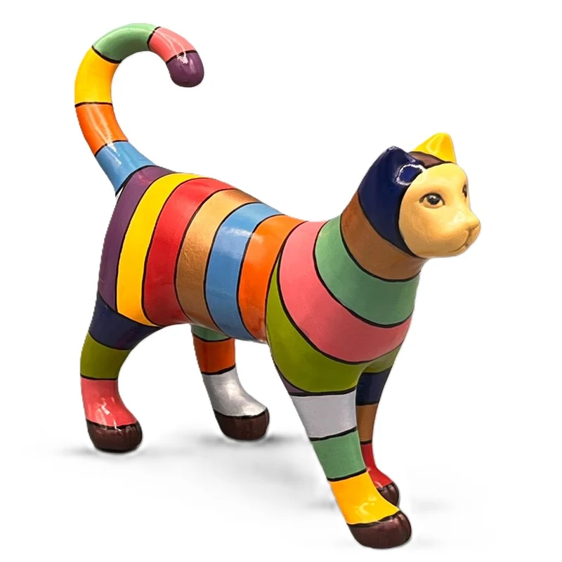 Scultura Gatto Multicolore