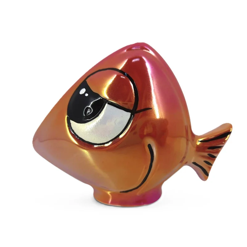 Scultura Pesce Perlato Rosa