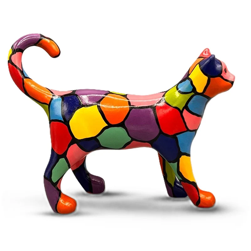 Scultura Gatto Multicolore