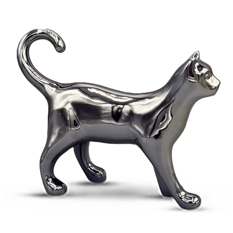 Scultura Gatto Argento