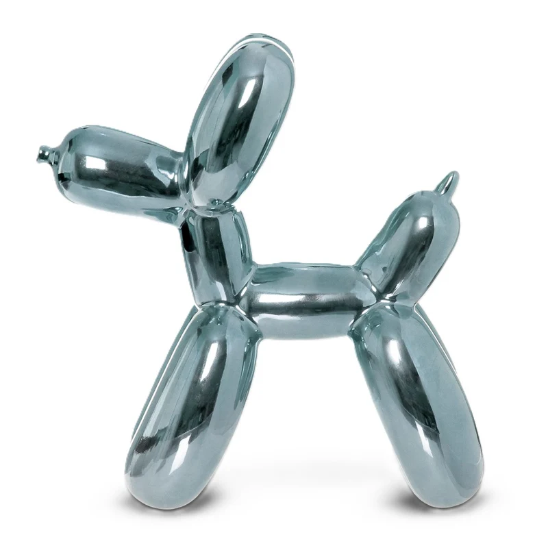 Scultura Cane Palloncino Argento