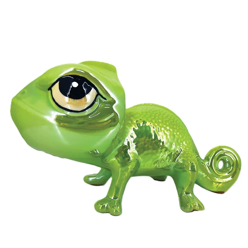 Scultura Camaleonte Perlato Verde