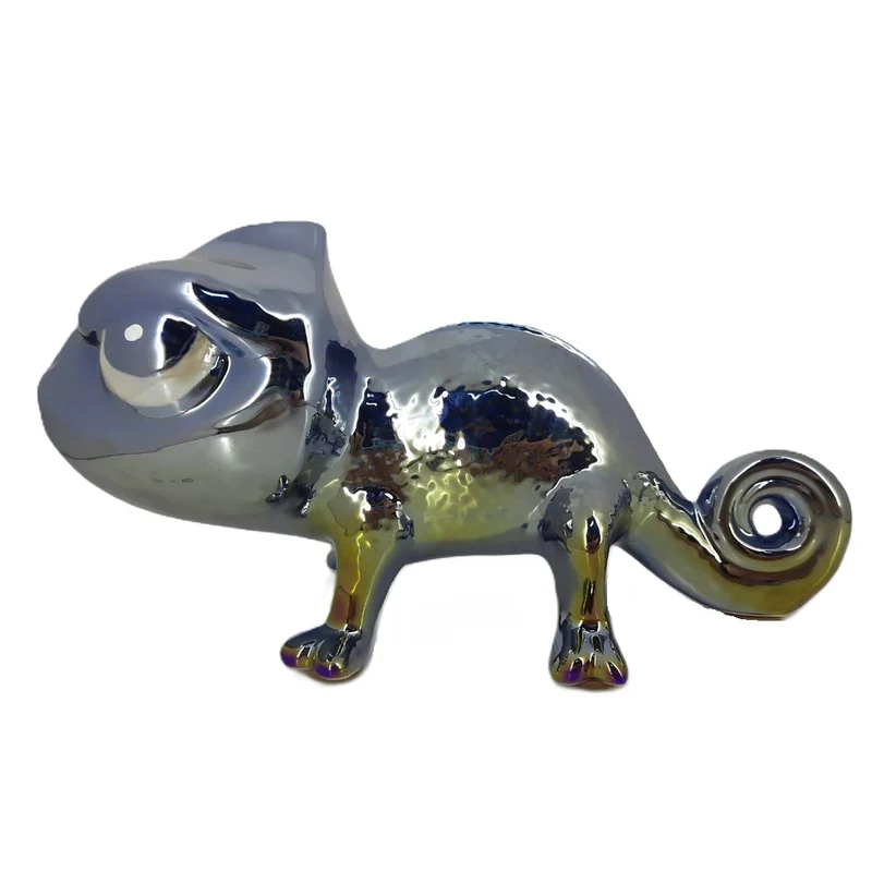 Scultura Camaleonte Perlato Blu