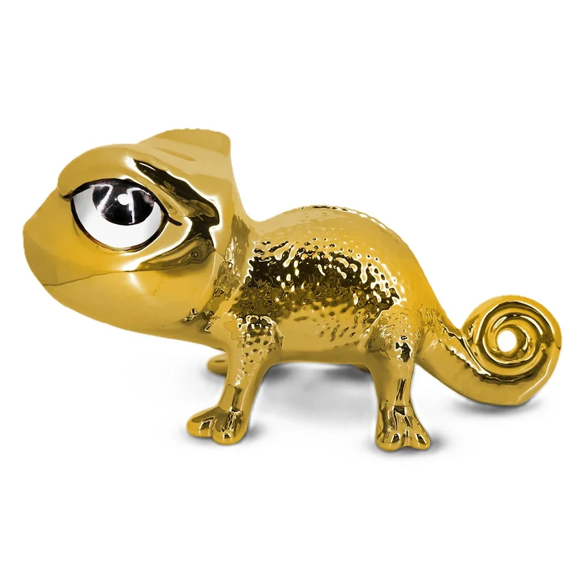 Scultura Camaleonte Oro