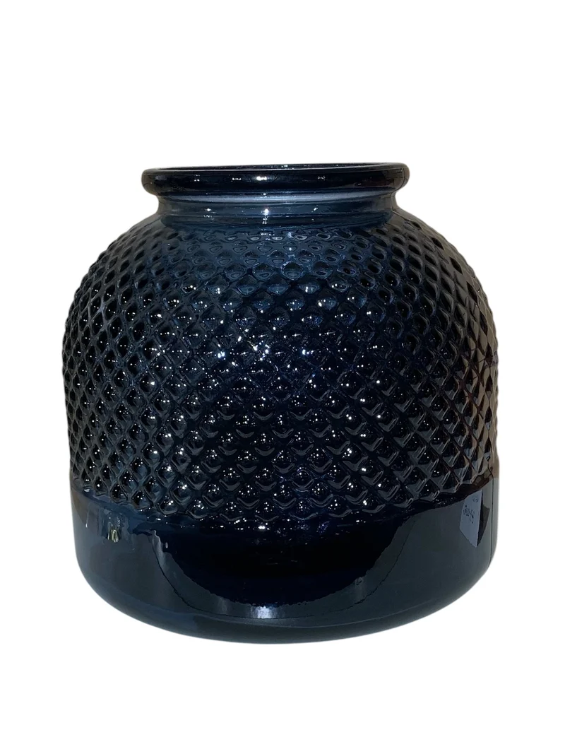 Vaso Diamanti Basso Blu