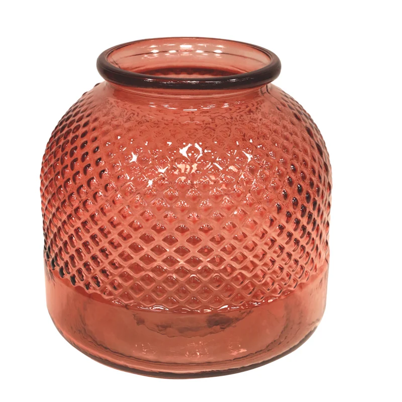 Vaso Diamanti Basso Rosa