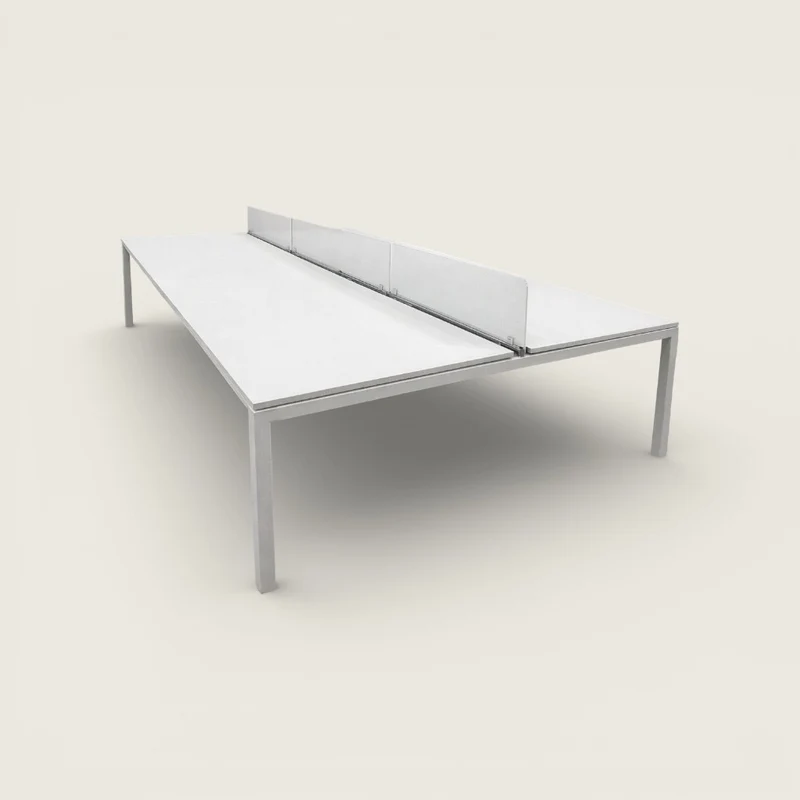 Dynamobel: Bench Desk 2 Way 1600 x 1600 con schermi - Ristrutturato