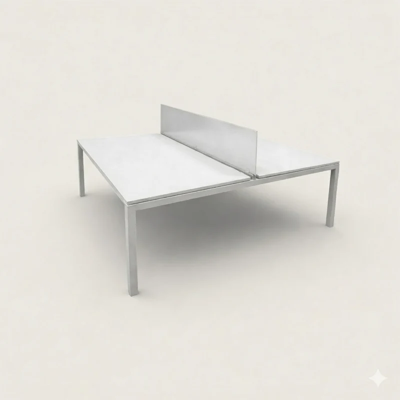 Dynamobel: Bench Desk 2 Way 1400 x 1600 con schermi - Ristrutturato