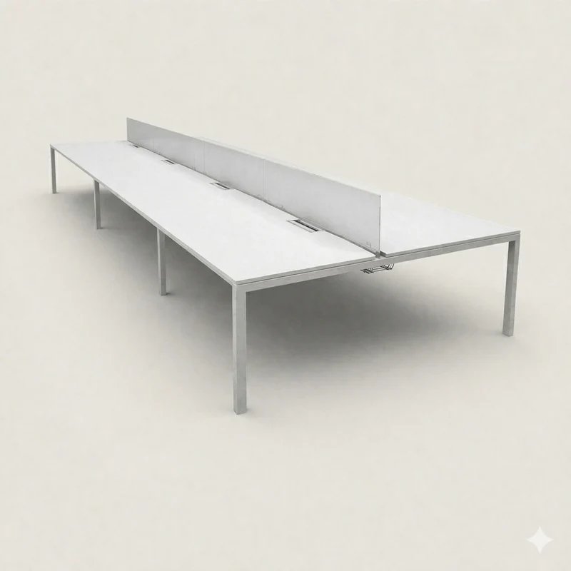 Dynamobel: Bench Desk 6 Way 4800 x 1600 con schermi - Ristrutturato