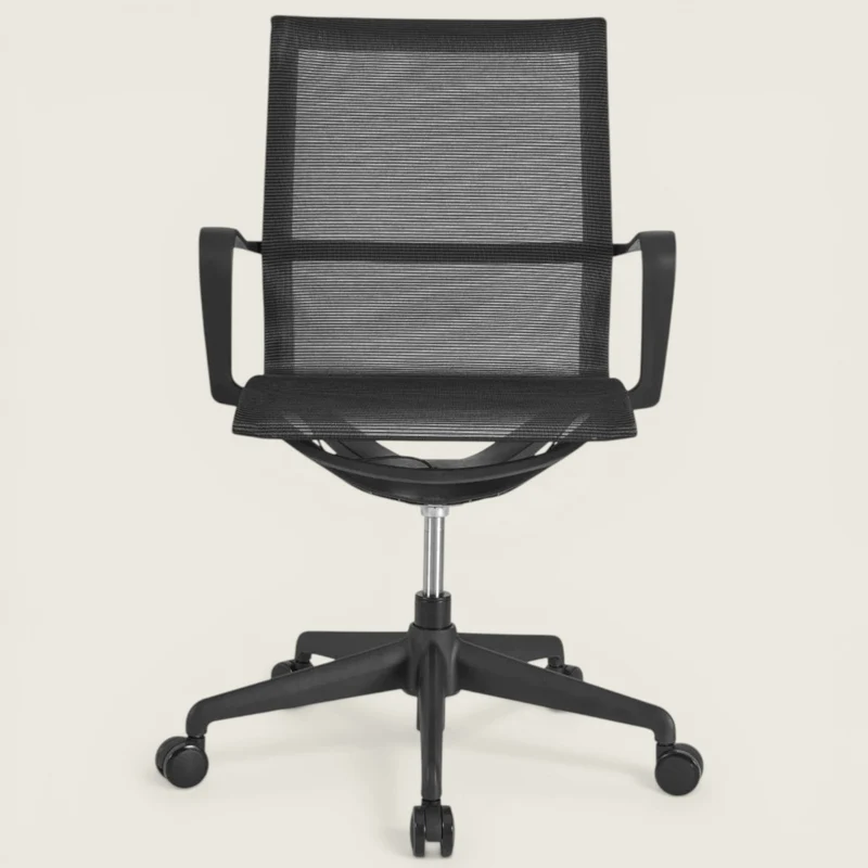Global: sedia da back office Contour Mesh in nero - Ristrutturata