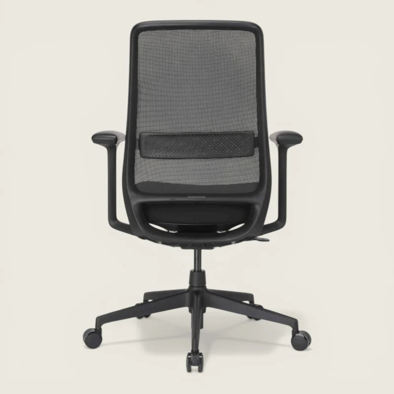 Global: sedia da back office Elipse Mesh in nero - Ristrutturata