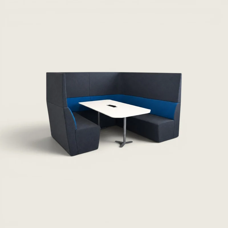 Orangebox: cabina Away from Desk (AFTD) con schienale alto grigio scuro e blu - rinnovata