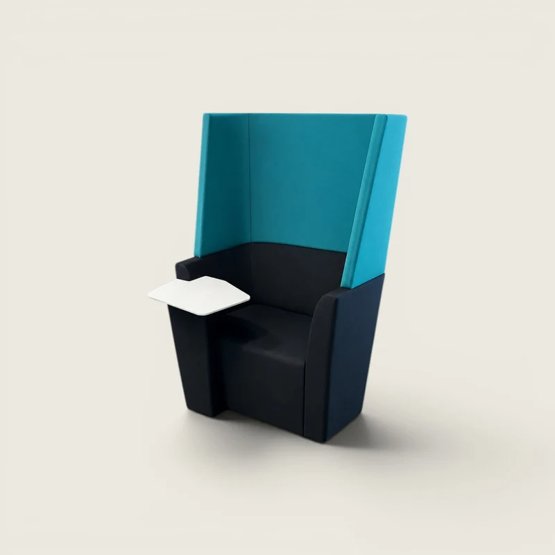 Orangebox: divano singolo con schienale alto Away From The Desk (AFTD) in blu e nero - Ristrutturato
