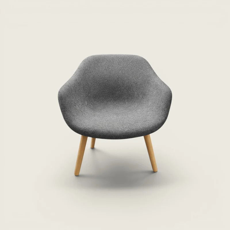Walter Knoll Poltrona lounge 375 grigia con gambe in legno - Ricondizionata