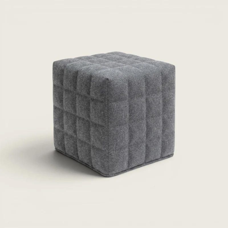 BuzziSpace: Sgabello Cube 3D Solo in Tessuto Grigio - Ristrutturato
