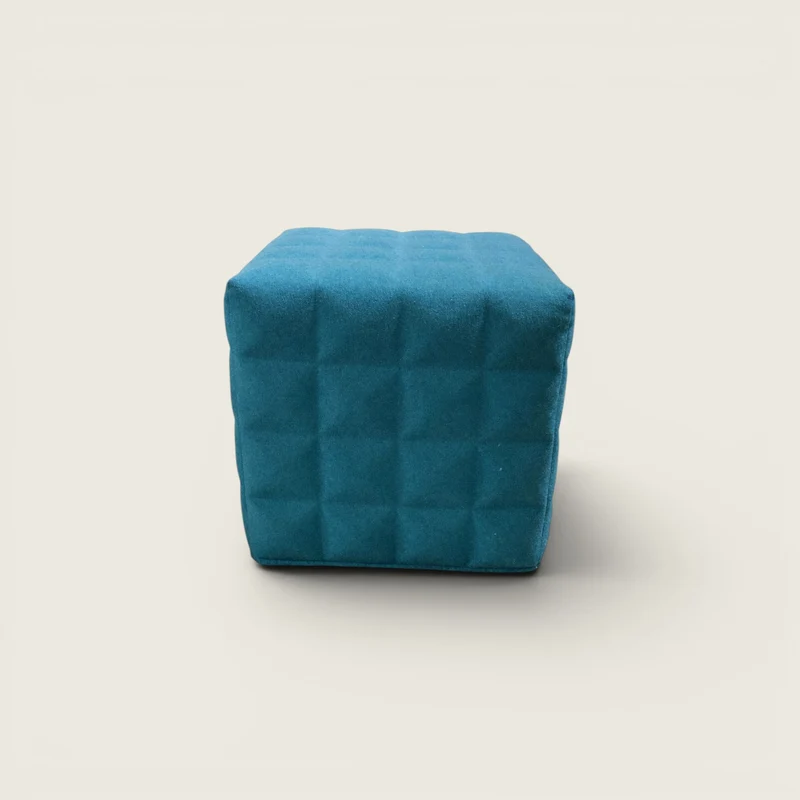 BuzziSpace: Sgabello Cube 3D Solo in Tessuto Blu - Ricondizionato