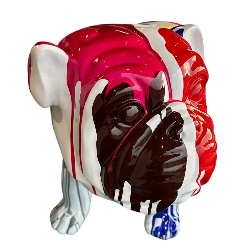 Scultura Cane Colorato Bulldog