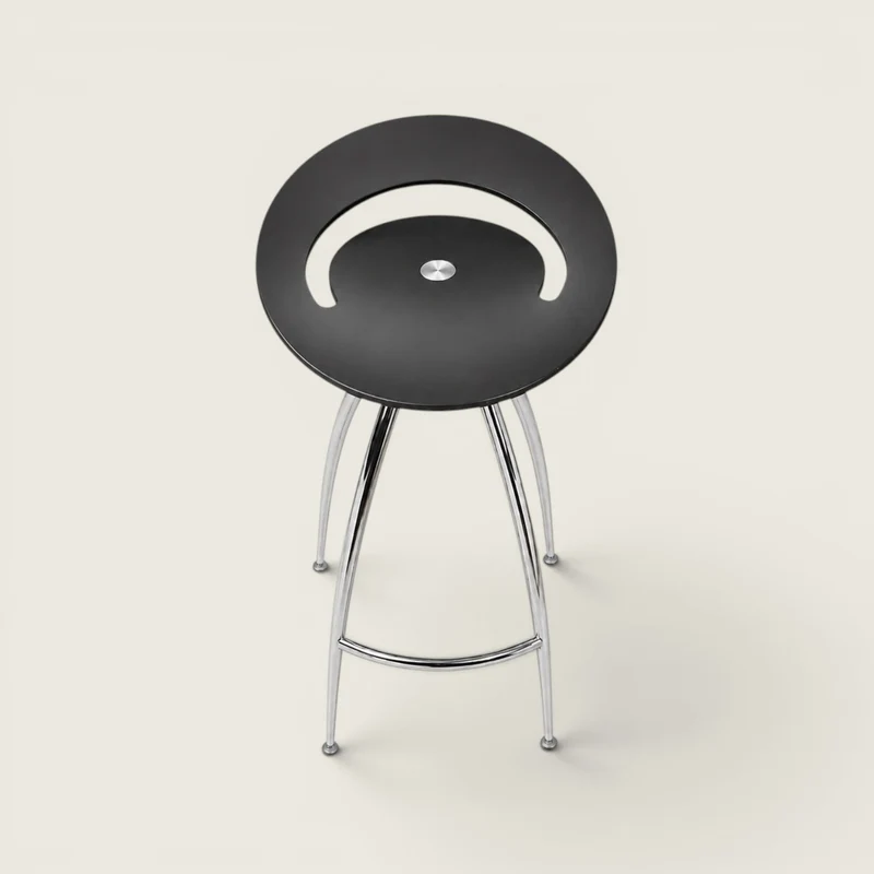 Lyra: Sgabello Finitura Metallo Nero - Ristrutturato
