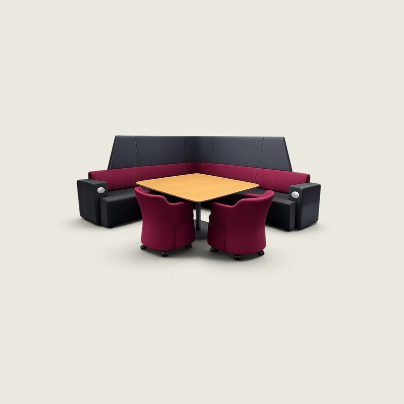 Orangebox: cabina AFTD con schienale alto nero e bordeaux - Ristrutturata