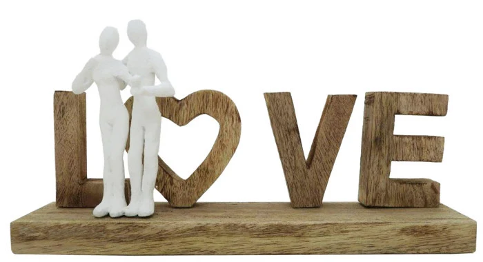 Statuetta love legno