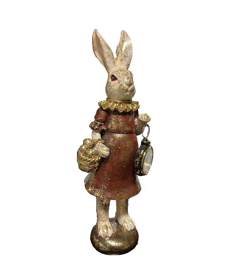 Statua Coniglietta con Orologio