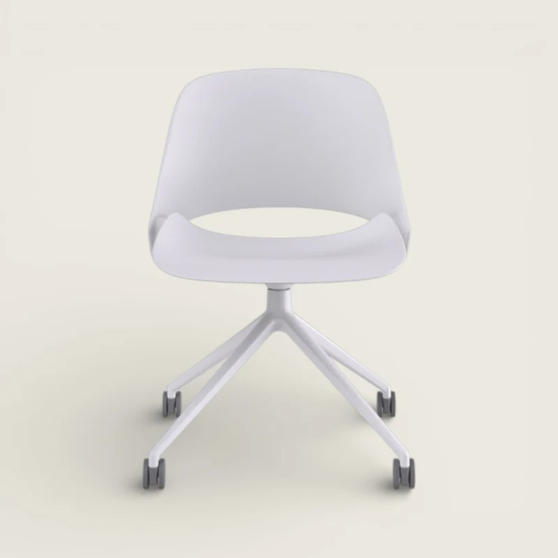 Humanscale Sedia laterale Trea bianca con rotelle - Ristrutturata