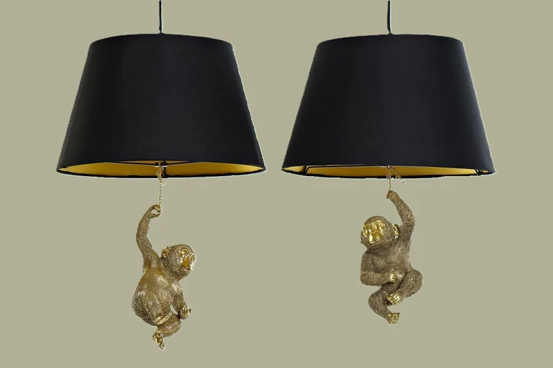 Lampadario da soffitto resina scimmia