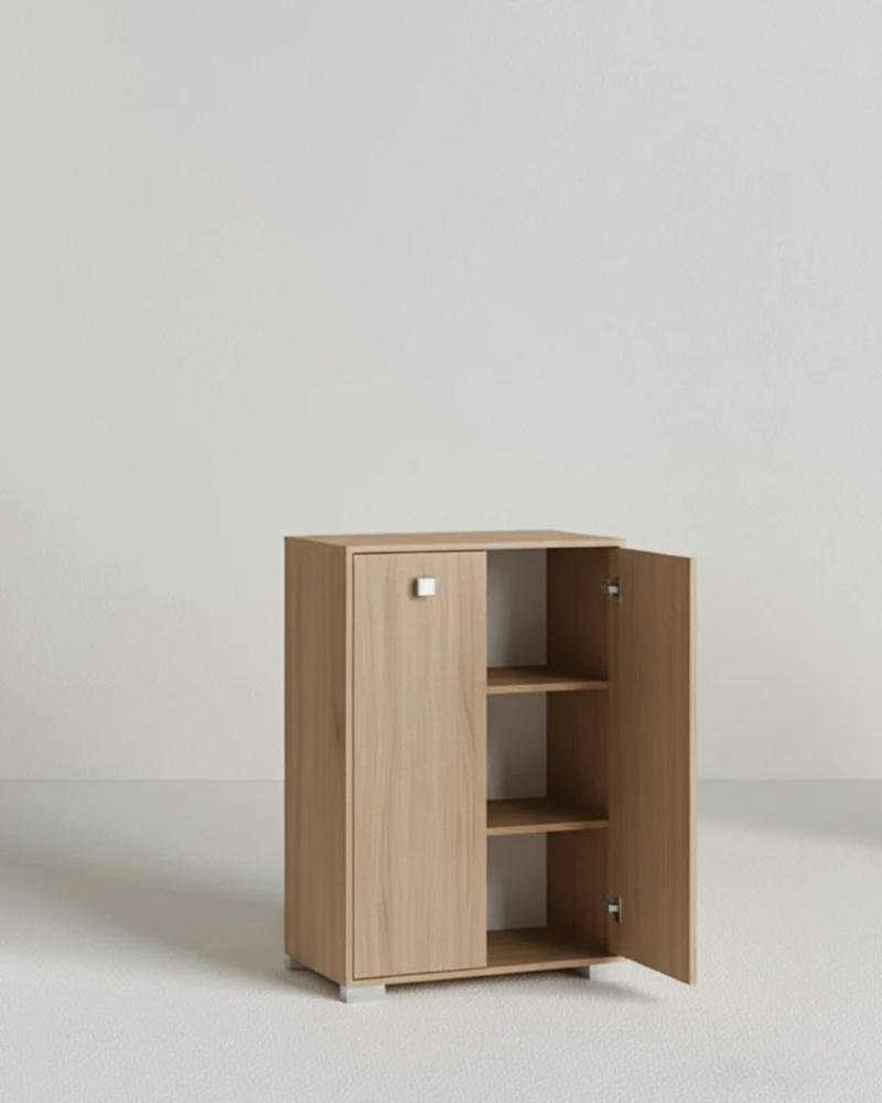 Mobile contenitore Vivy - Mobile multiuso 2 ante - Struttura virginia - 2 Ripiani regolabili inclusi - 77,5x111x47 cm