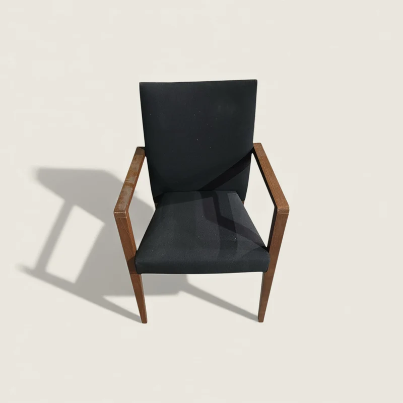 Brunner : Sedia laterale in legno blu navy per visitatori - Ristrutturata
