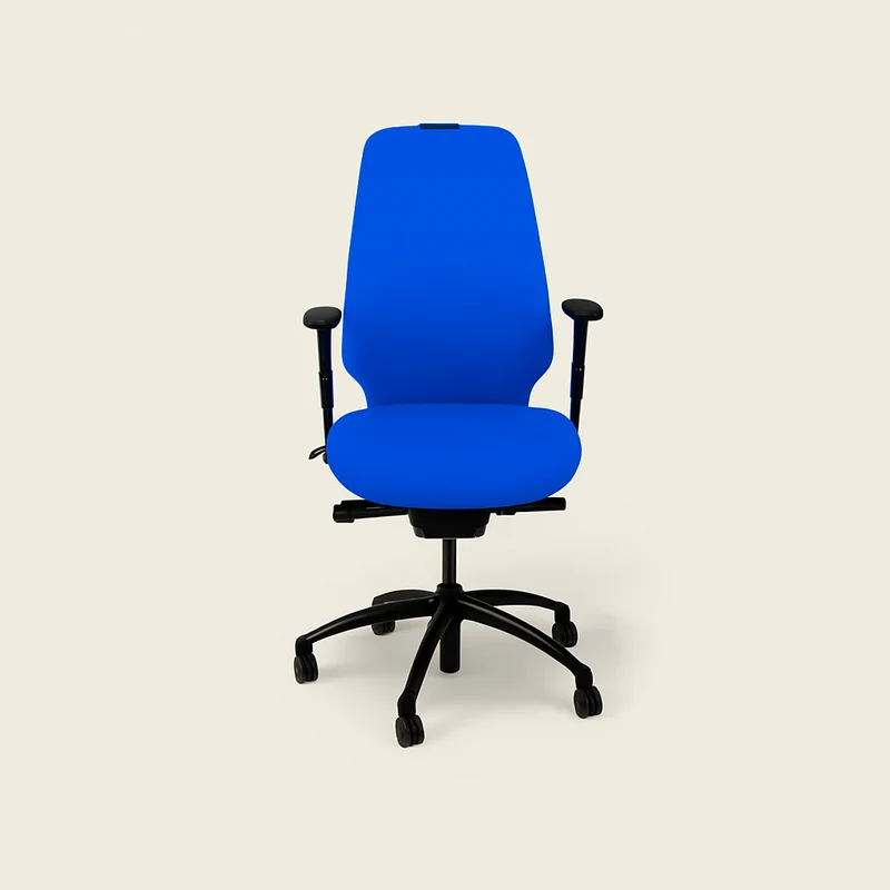 RH Logic: sedia da ufficio ergonomica con schienale alto 400 blu - Ristrutturata