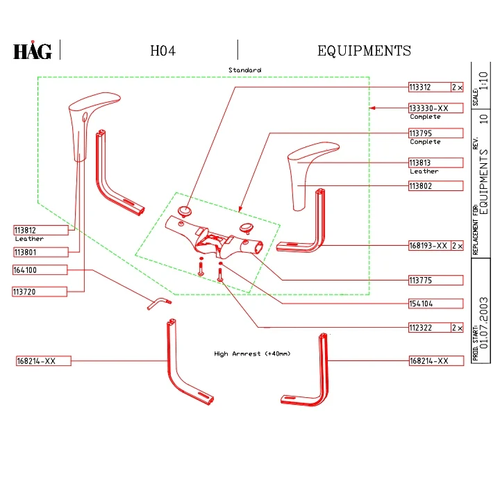 HÅG H04 Spare Parts