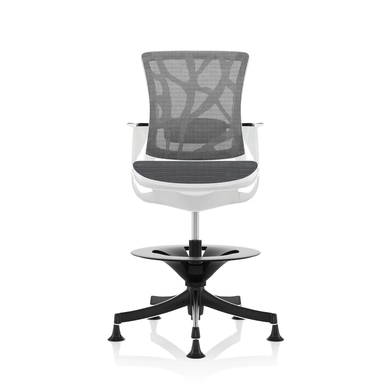 Sedute comfort: sedia Skate Draftsman in bianco e nero - Ristrutturata