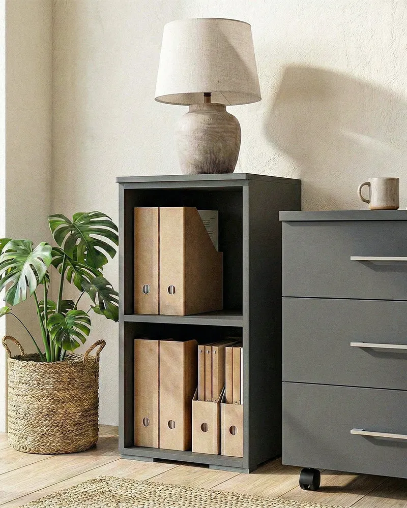 Armadio ufficio Augusta - Mobile archivio - 1 mensola inclusa - L. 45 x H. 83 x P. 42,5 cm – Antracite