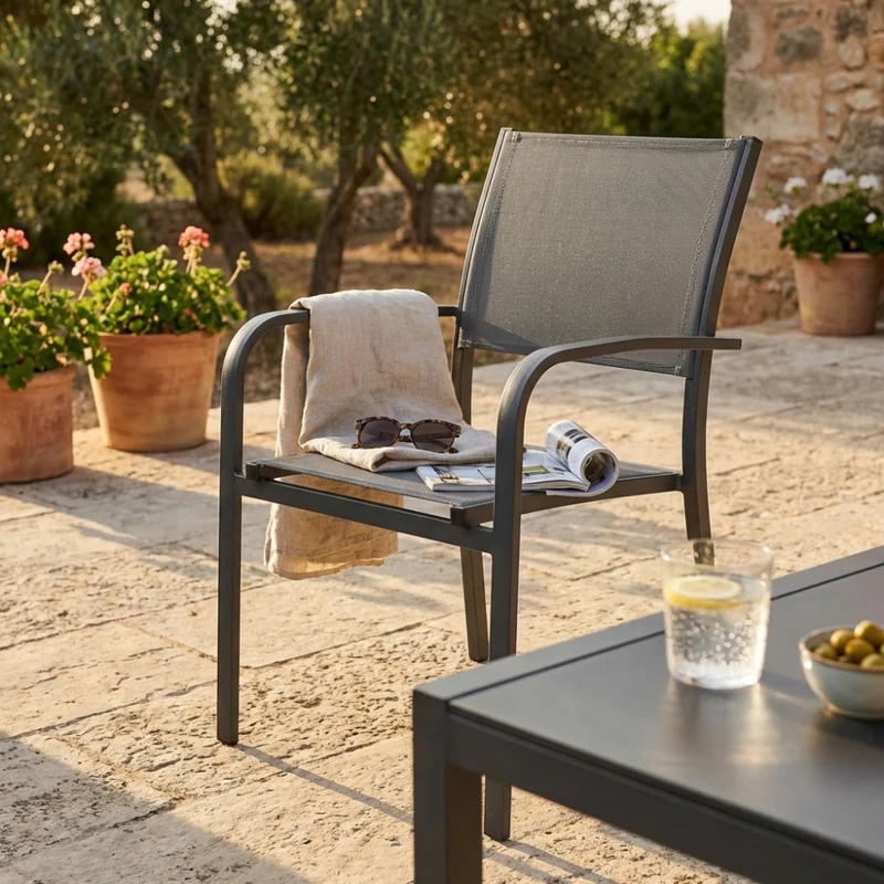 Poltrona Savannah in Alluminio Antracite